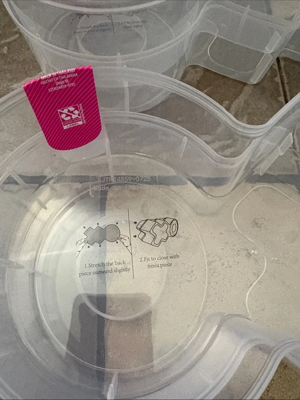 Lot/5 Clear Plastic Multi-Compartment Organizer XO Shape